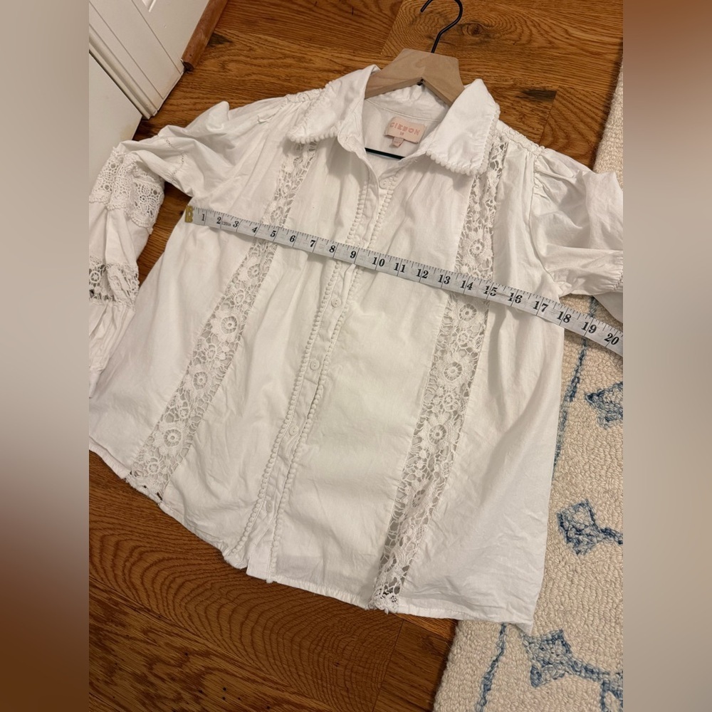 CIEBON Mollie Lace Trim Shirt White Size XS - Picture 9 of 13